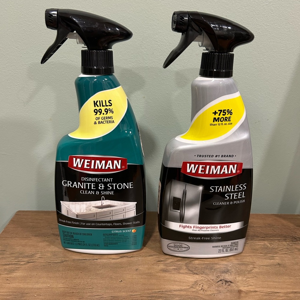 NEW Weiman Granite Countertop Stone Cleaner Shine Spray & Stainless Steel Polish